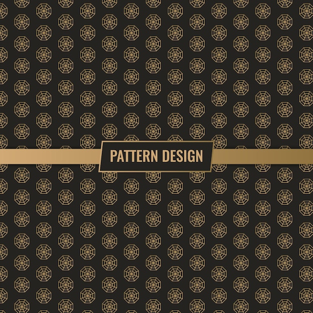 Vector vector abstracte geometrische naadloze gouden patroon zwarte achtergrond