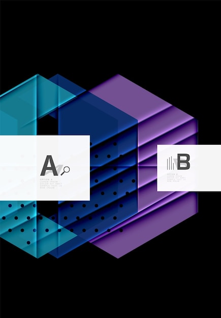 Vector abstracte geometrische vormen achtergrond met optie infographics tekst