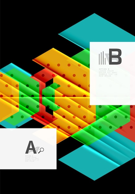 Vector abstracte geometrische vormen achtergrond met optie infographics tekst