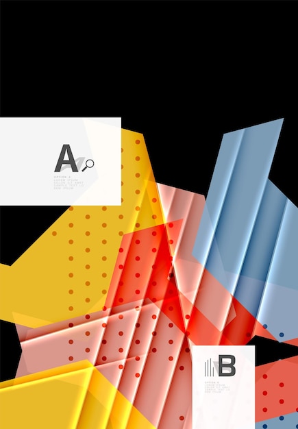 Vector abstracte geometrische vormen achtergrond met optie infographics tekst