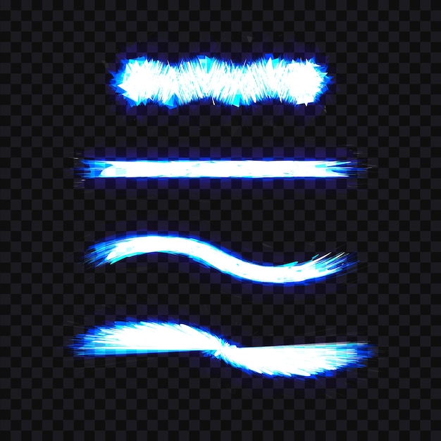 Vector vector abstracte gloeiende vormen geïsoleerd op donkere achtergrond neon lights set