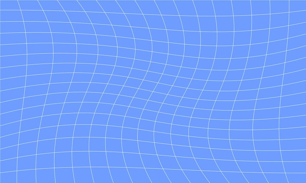 Vector abstracte golvende 3d mesh op een blauwe achtergrond geometrische dynamische golf 3d technologie wireframe