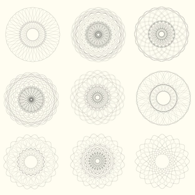 Vector abstracte guilloche elementen