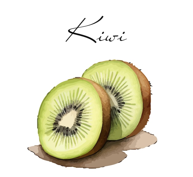 Vector vector abstracte illustratie met kiwi een geïsoleerde set voor uw ontwerp van ansichtkaart menu banner