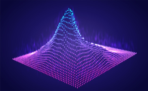 Vector abstracte info afbeelding in de vorm van een berg. helder gloeiend ontwerpelement.