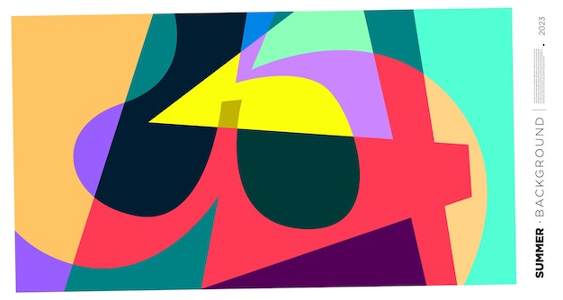 Vector abstracte kleurrijke dynamische geometrische patroon achtergrondillustratie voor de zomer van 2023