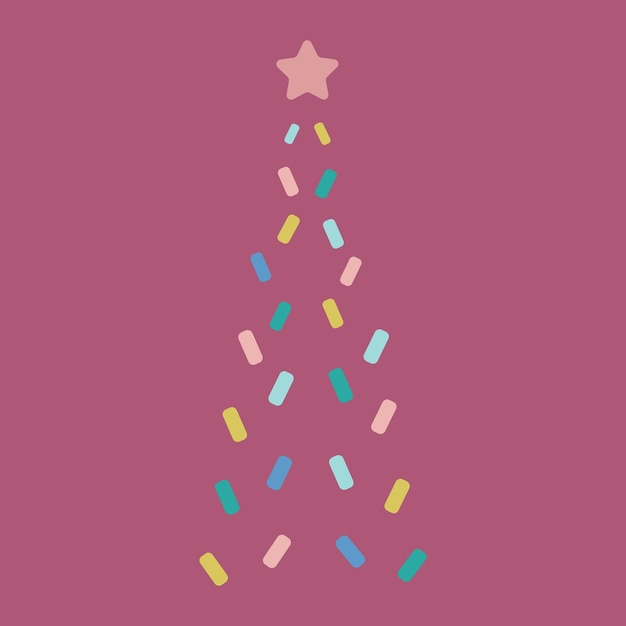 Vector abstracte kleurrijke kerstboom geïsoleerde illustratie