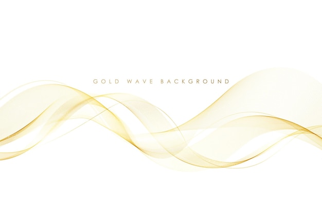 Vector abstracte kleurrijke vloeiende gouden golflijnen geïsoleerd op een witte achtergrond ontwerpelement voor bruiloft uitnodiging wenskaart