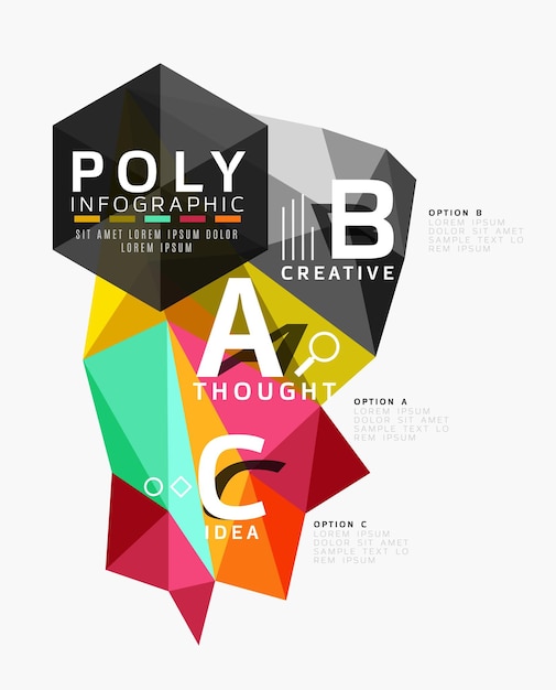 Vector abstracte laag poly geometrische infographics