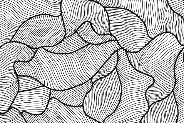 Vector abstracte lijn kunst golvende soepel vloeiende dynamische zwarte kleurovergang