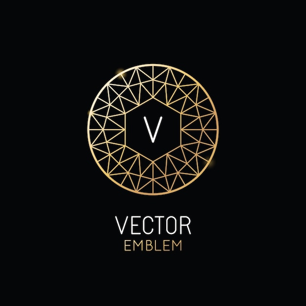 Vector vector abstracte luxe logo ontwerpsjabloon in trendy lineaire stijl