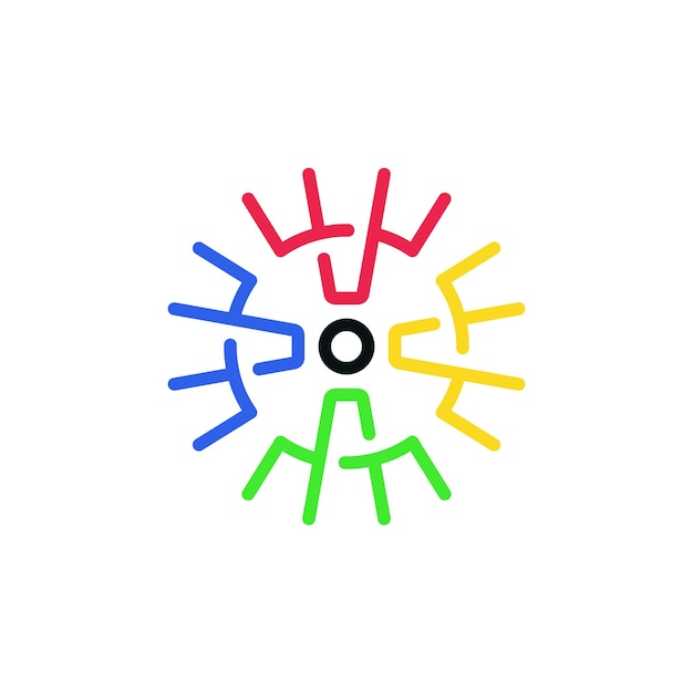 Vector abstracte minimalistische mensen zon logo