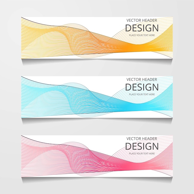 Vector abstracte webbanner ontwerpsjabloon Verzameling van webbannersjabloon Abstracte geometrische webontwerpsjabloon voor spandoek geïsoleerd op grijze achtergrond Koptekst bestemmingspagina Web Design