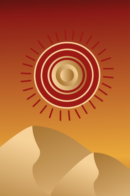 Vector abstracte woestijn poster in minimalistische stijl oost-afrika landschap moderne stijl