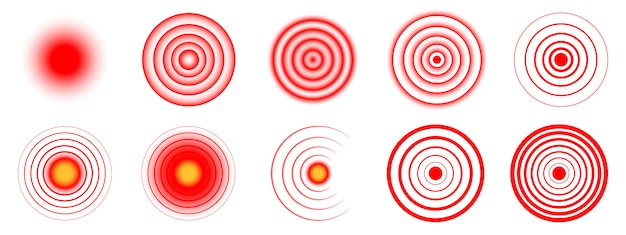 Vector ache localization icons.