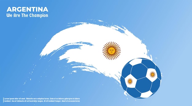 Vector achtergrond Argentinië vlag met bal voetbal vectorillustratie en tekst perfecte kleurencombinatie