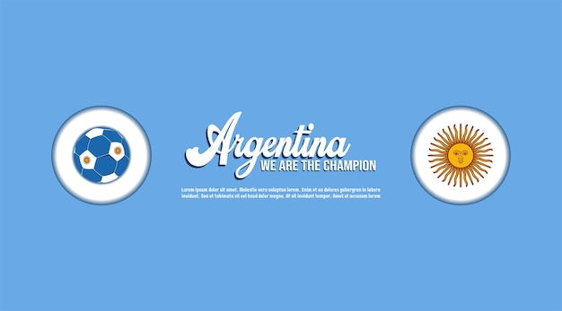 Vector achtergrond Argentinië vlag met bal voetbal vectorillustratie en tekst perfecte kleurencombinatie