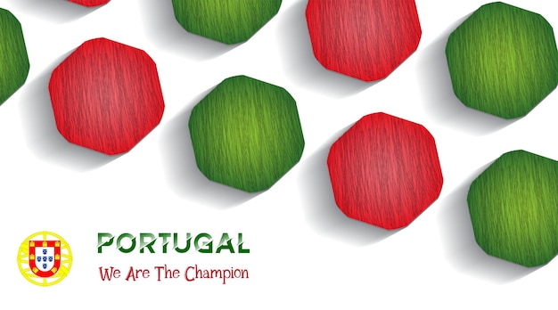 Vector achtergrond Portugal vlag met bal voetbal sociale media sjabloon perfecte kleurencombinatie