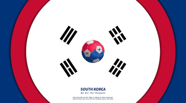 Vector achtergrond Zuid-Korea vlag ontwerp met bal social media sjabloon perfect voor uw achtergrond sjabloon