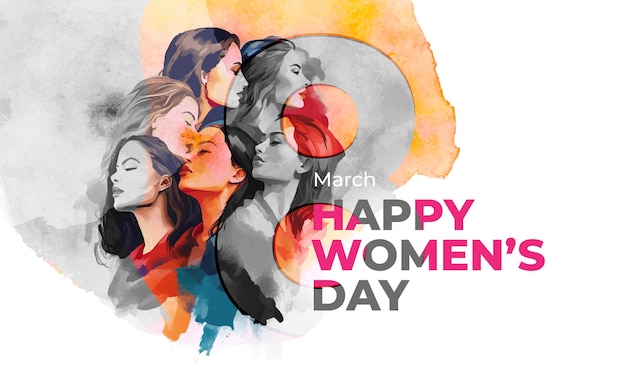 Vector achtergrondontwerp sjabloon voor Happy Womens Day