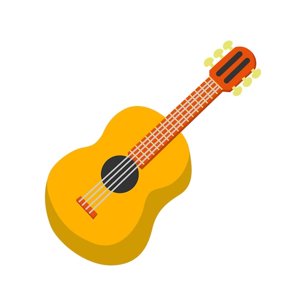 Vector of acoustic guitar flat style illustration