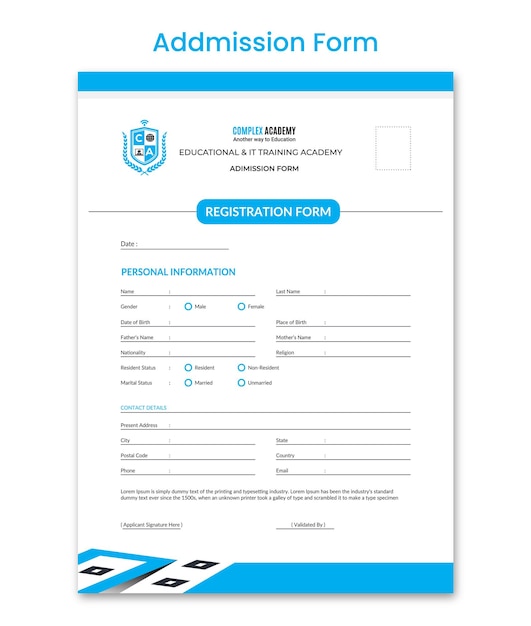 Vector vector admission form illustration of application form registration form registration form online