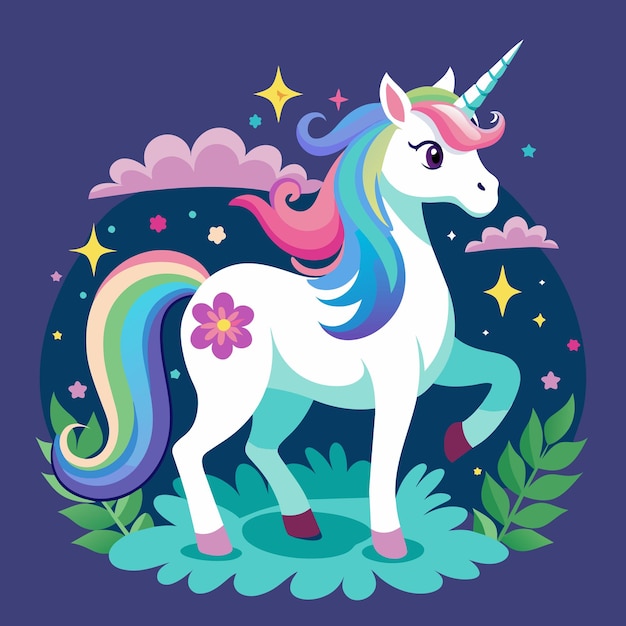 vector adorable unicorn