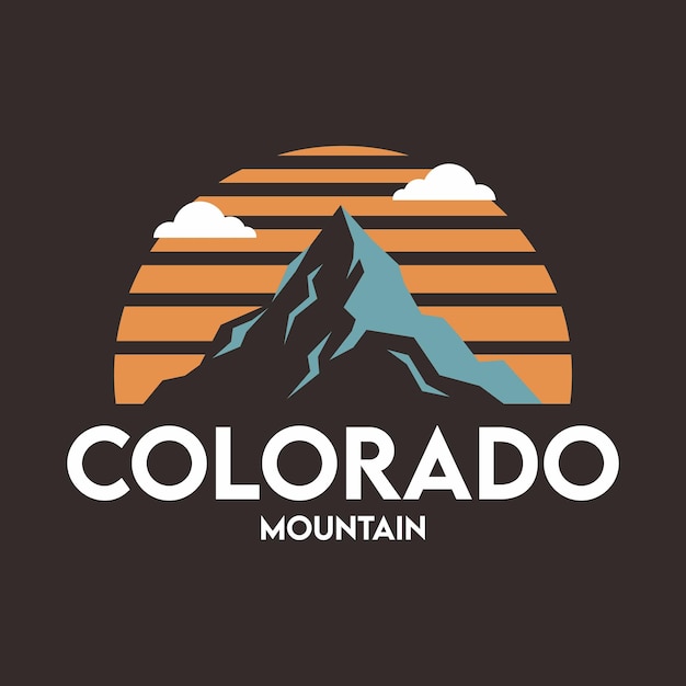 vector adventure colorado mountain logo design