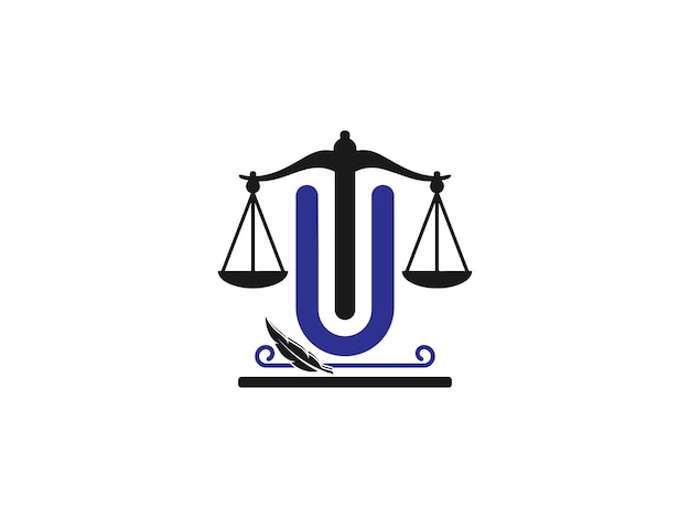 Vector advocatenkantoor logo met beginletter U concept