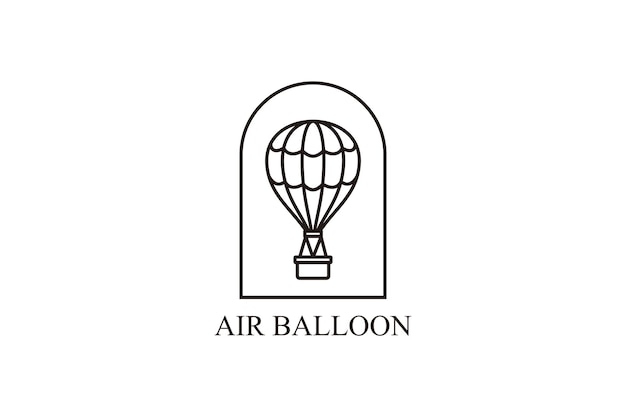 Vector vector aerostate line icon air balloon line icon. minimalistic air travel vector logo template.