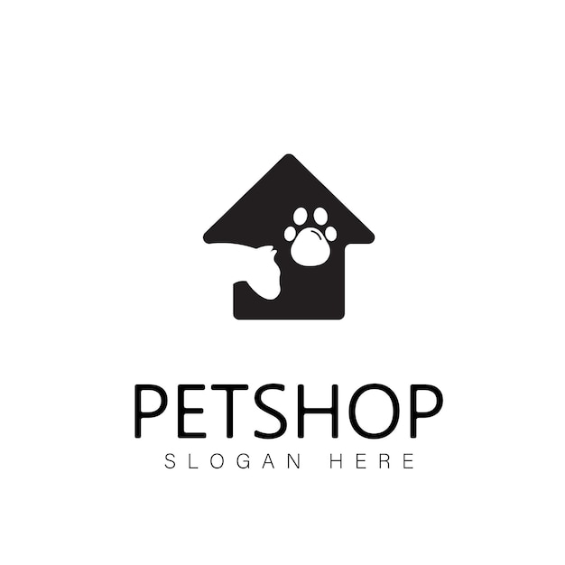 Vector afbeelding van een hond en kat ontwerp op een witte achtergrond Petshop