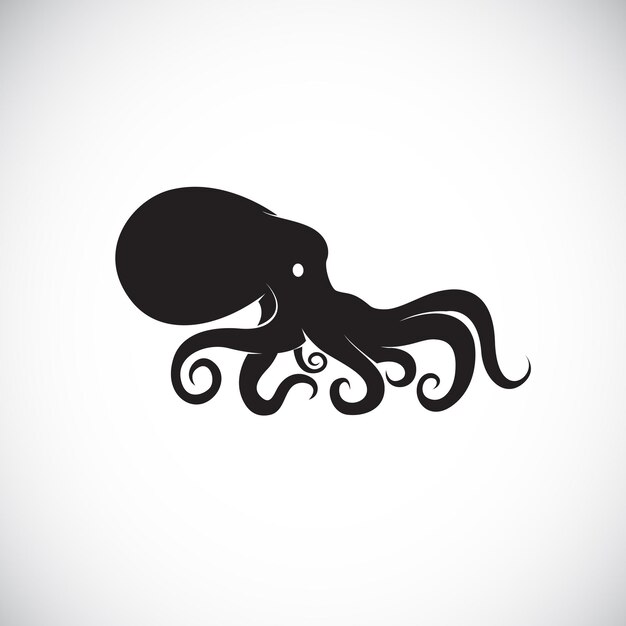 Vector afbeelding van een octopus op witte achtergrond.