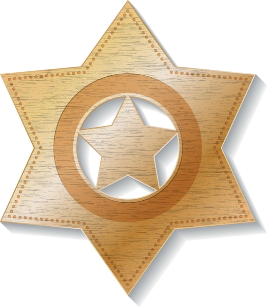 Vector Afbeelding Van Een Sheriff Badge Geïsoleerd Op Een Transparante Achtergrond