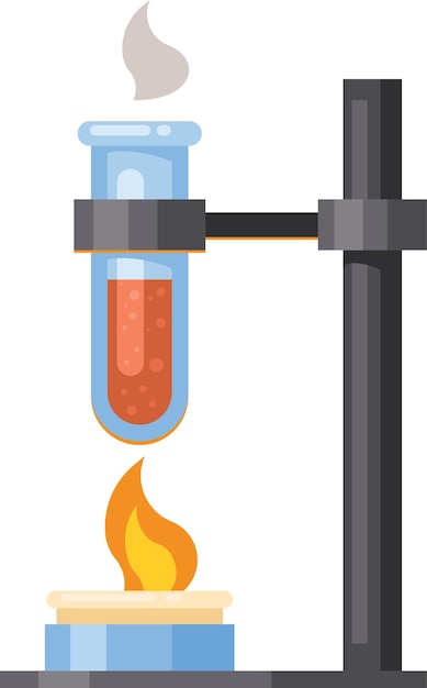 Vector Afbeelding Van Experiment Met Een Reageerbuis Geïsoleerd Op Transparante Achtergrond