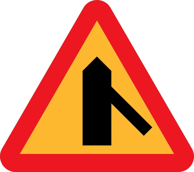 Vector vector afbeelding van kruispunt verkeersbord waarschuwing kleurenafbeeldingen van een bord met verkeer