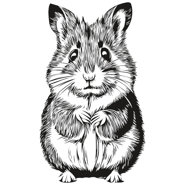 Vector vector afbeelding van silhouet van een hamster op een witte achtergrond hamsters