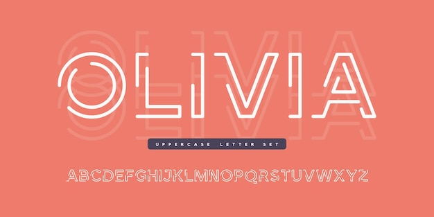 Vector afgeronde lineaire sans hoofdletters set alfabet typografie