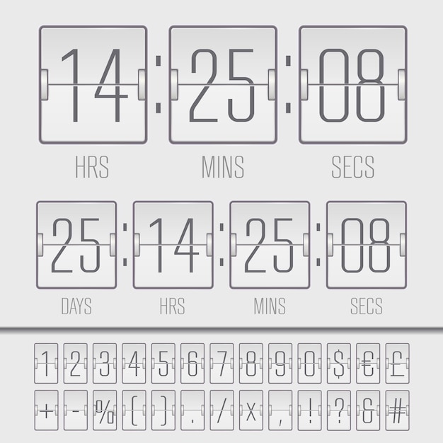 Vector afteltimer en scorebordnummers