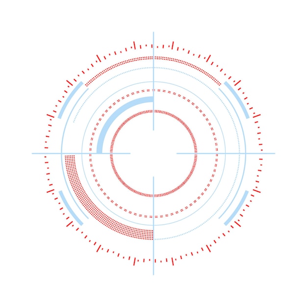 Vettore concetto di obiettivo di vettore isolato su bianco illustrazione vettoriale di target ottico stile futuristico