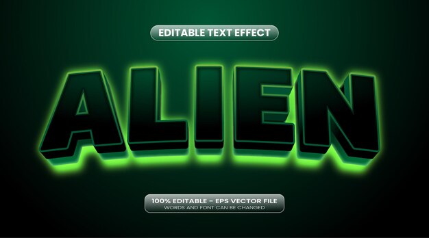 Vector alien text effect design