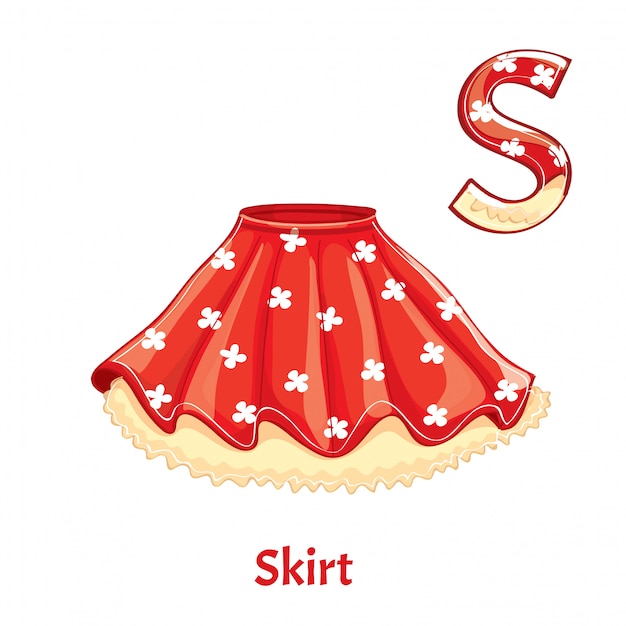 Vector vector alphabet letter s. skirt