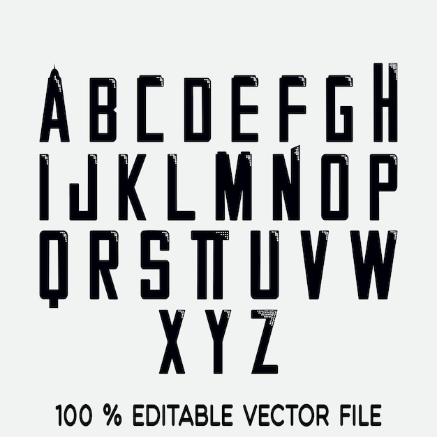 Vector Alphabet Set Hand drawn triangle alphabet ABS letters vector