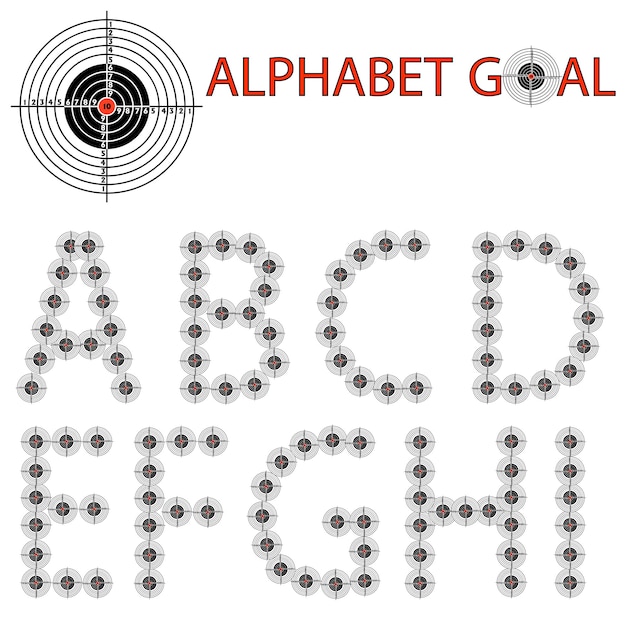 Vector alphabet of the target hit the target