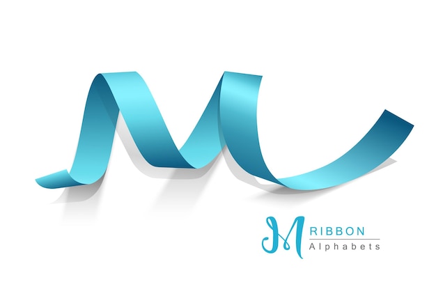 Vector Alphabets blue ribbon design background illustration