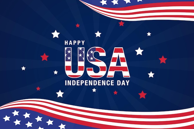 vector america independence day background with stars and flag