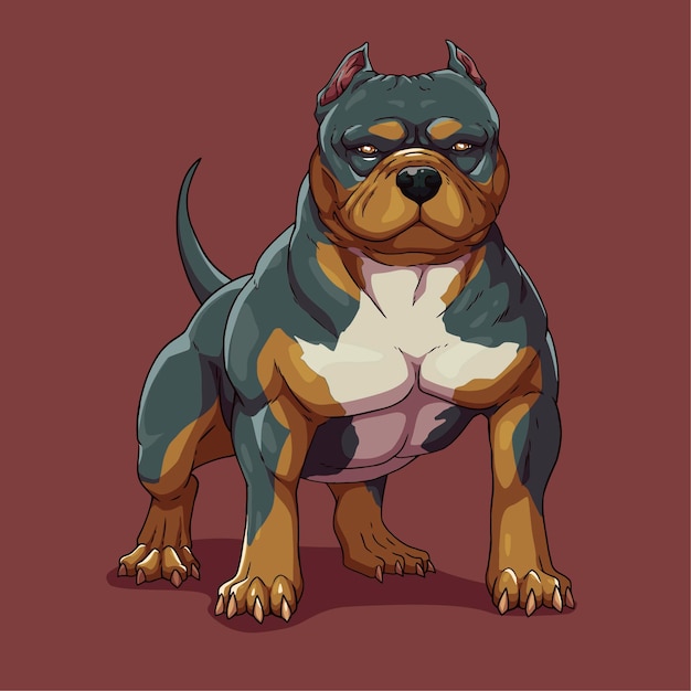 Vector american bully pitbull dog