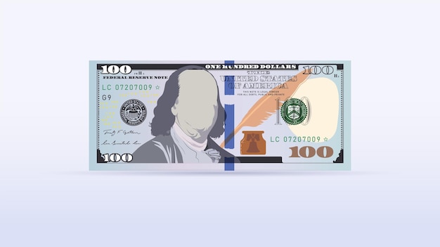 Vector vector american currency 100 dollars, financial theme. dollar bills as a medium of exchange.