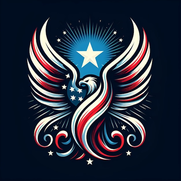 vector american independence day flag logo