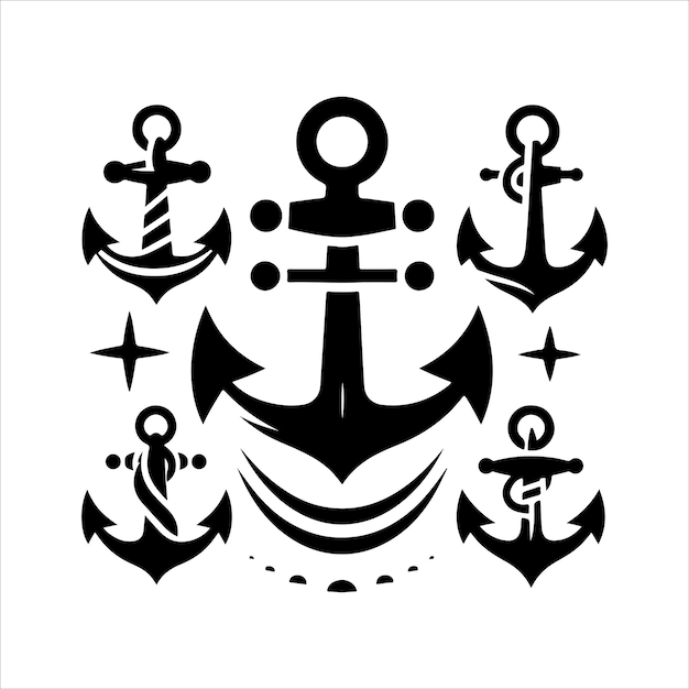 Vector Anchors icon tattoo vector illustration