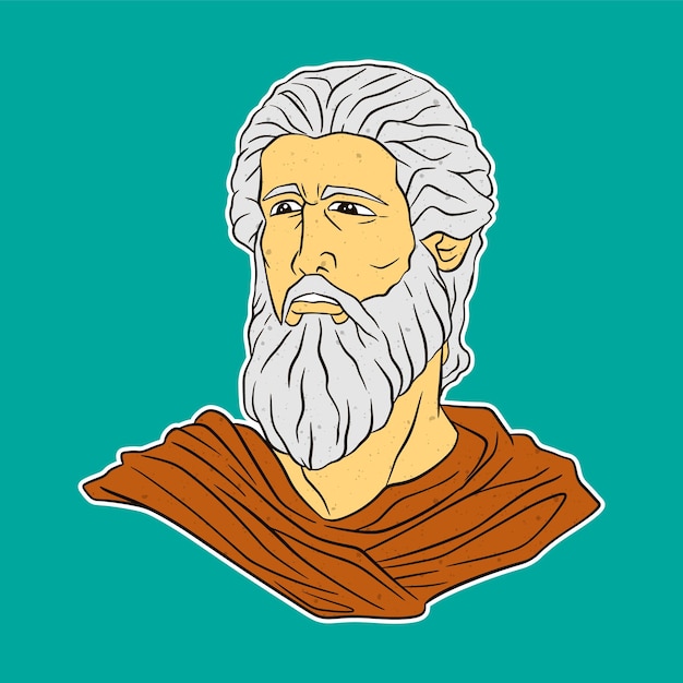 Vector vector ancient greek character with cartoon style